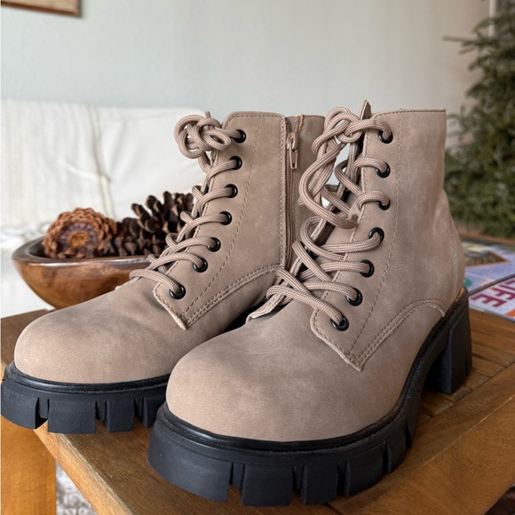 MIA Light Tan Suede Ankle Booties - Picture 2 of 5